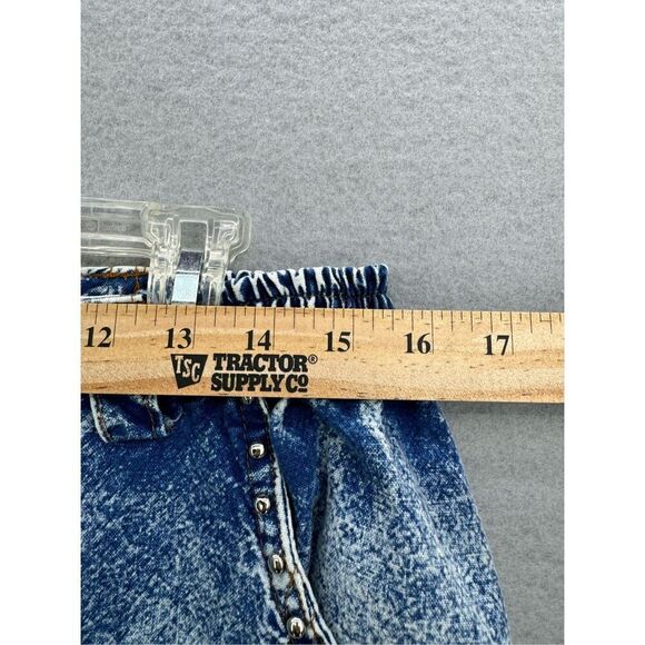 Vintage 80s Pretty Bleu Womens Blue Acid Wash Beaded Embellished Jean Skirt Size - Picture 7 of 8